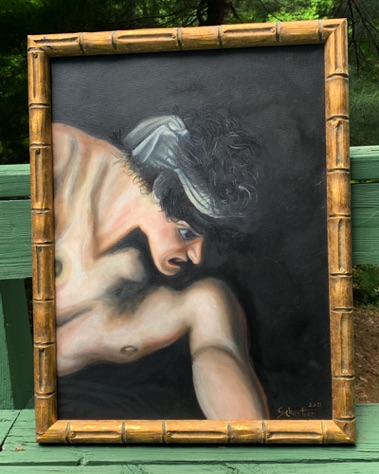 Caravaggio Study of a warrior, Oil on Canvas, 24h x 18w in, $430