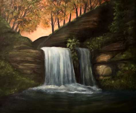 Wonder Rock Falls, Oil on Canvas, 20h x 24w, $415