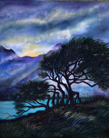 Windswept Hills, Oil on Canvas, 30h x 23w in, $890